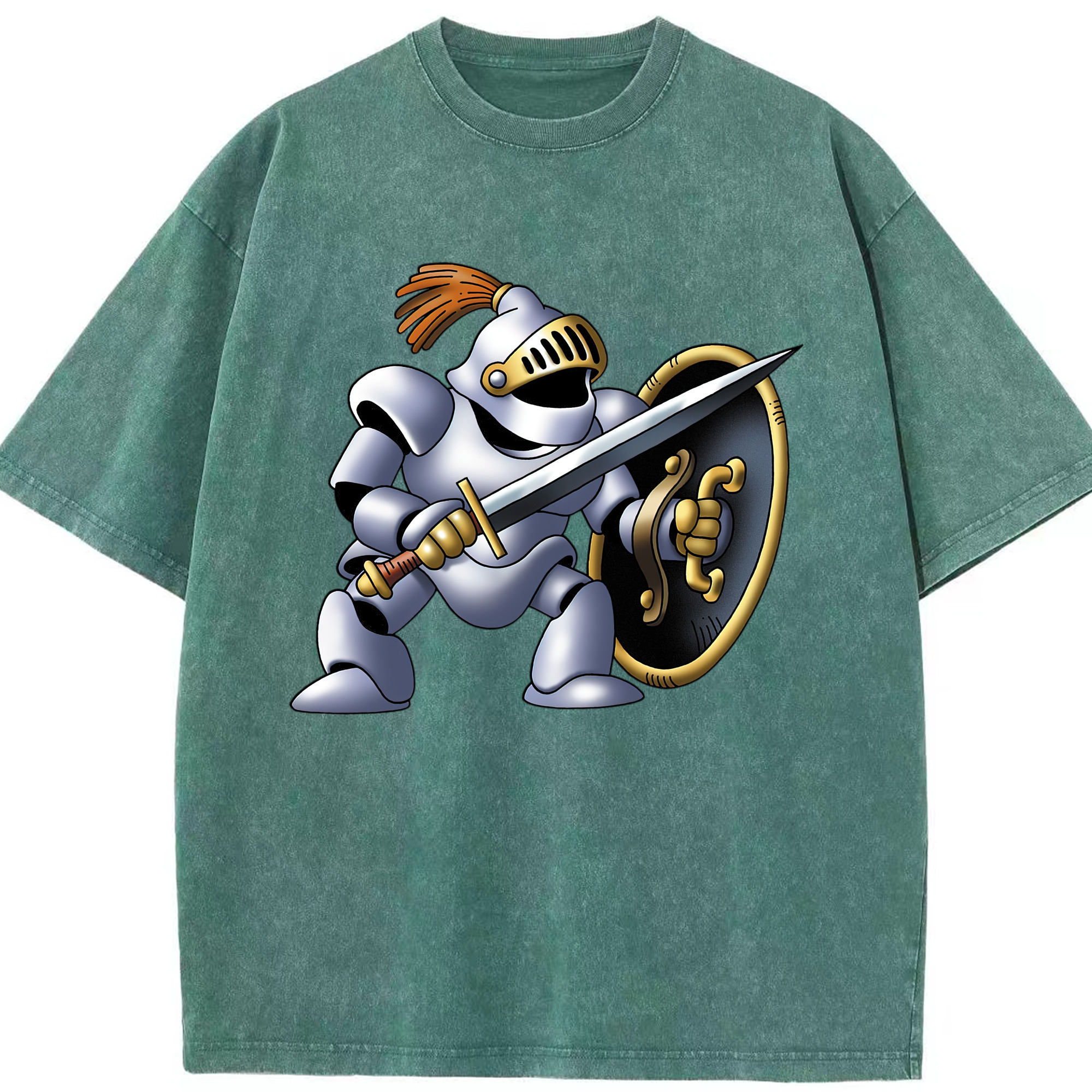 （画像用） ドラゴンクエスト Doragon Kuesuto Dragon Quest 綿100% ヴィンテージ風 半袖Tシャツ（フロントプリント）